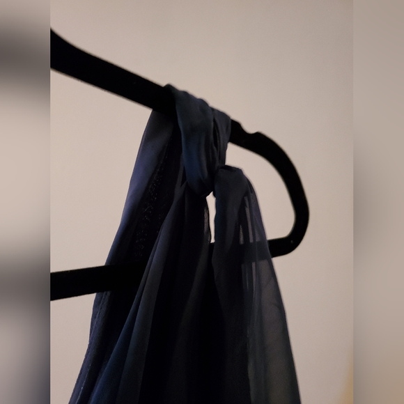 Tevolio One-Shoulder Navy Blue Chiffon David's Bridal Bridesmaid Party Dress 14 - Picture 9 of 10